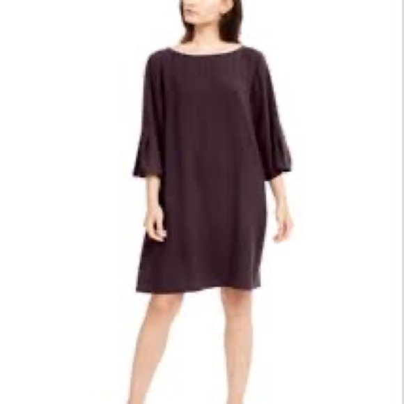 Eileen Fisher 100% Silk Purple Shift Dress Extra Small - Picture 7 of 7